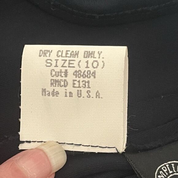 Witchy Midi Dress Black Ruched V Neck Goth Minimalist Asymmetric Sleeve SZ 10 - Picture 7 of 11